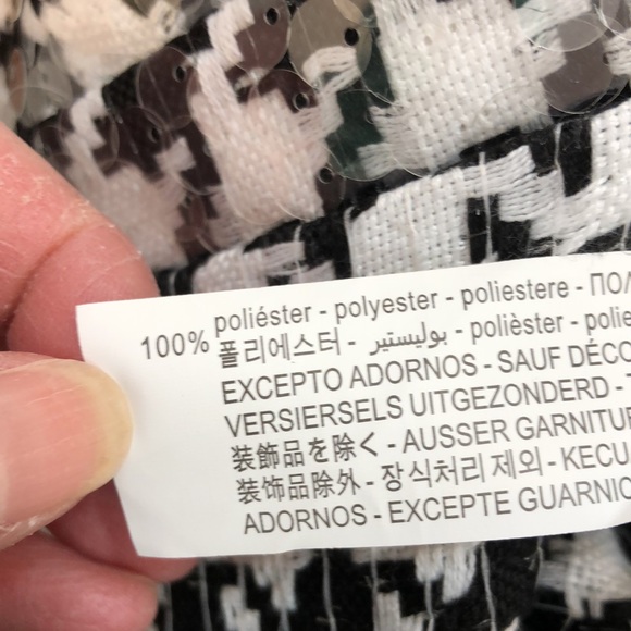 NWT Zara Sequin Houndstooth Coat/Dress. - Picture 8 of 10